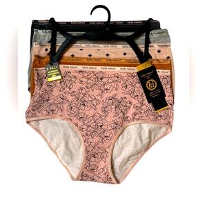 KATHY IRELAND 5Pack Women 1X, Multicolor 95% Cotton. Briefs 🆕